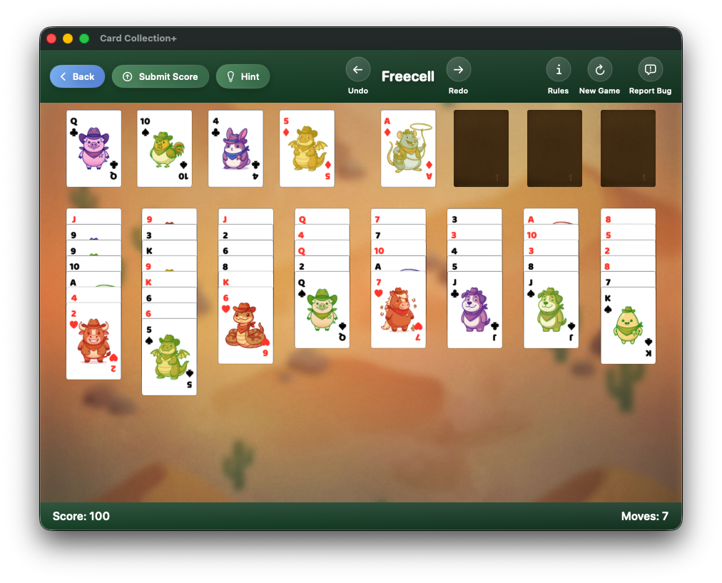 Card Collection+ FreeCell gameplay on Mac